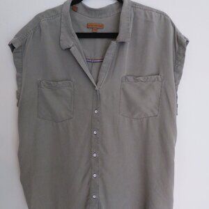 Jachs Girlfriend | Size XXL | Cargo Utility Green Short Sleeve Shirt Blouse Top